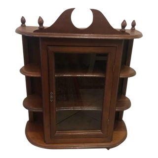 1960s Vintage Display Curio Wall Cabinet For Sale