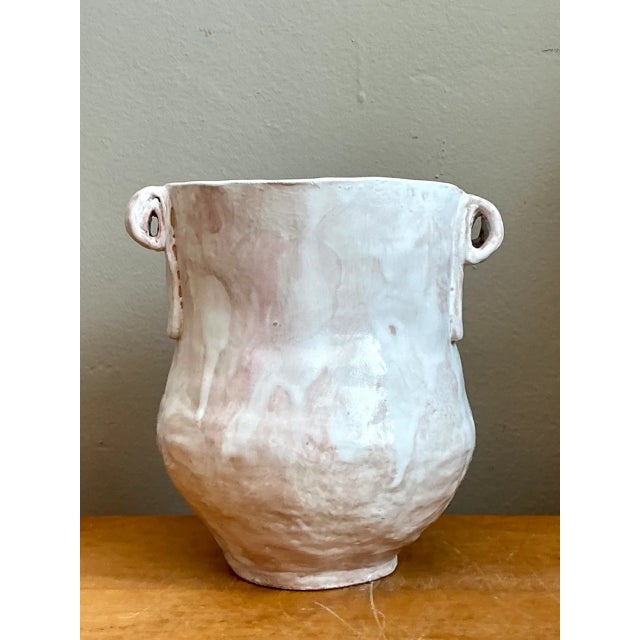 Vintage Biomorphic Ceramic Vase With Handles For Sale - Image 10 of 12