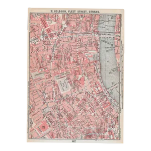 1911 London Street Map Holborn and Fleet Street