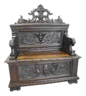 Small Antique Renaissance Bench, 1880