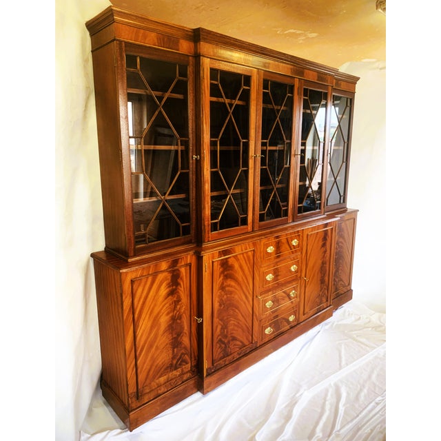 English Mahogany Cabinet with Drawers, 1960s, Set of 2 For Sale - Image 4 of 18