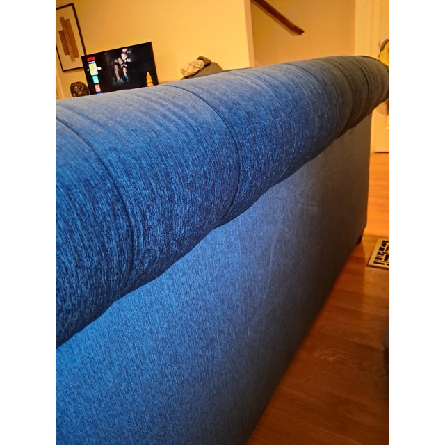 Lee Jofa Lee Jofa Chesterfield Custom Cutter Navy Sofa For Sale - Image 4 of 14