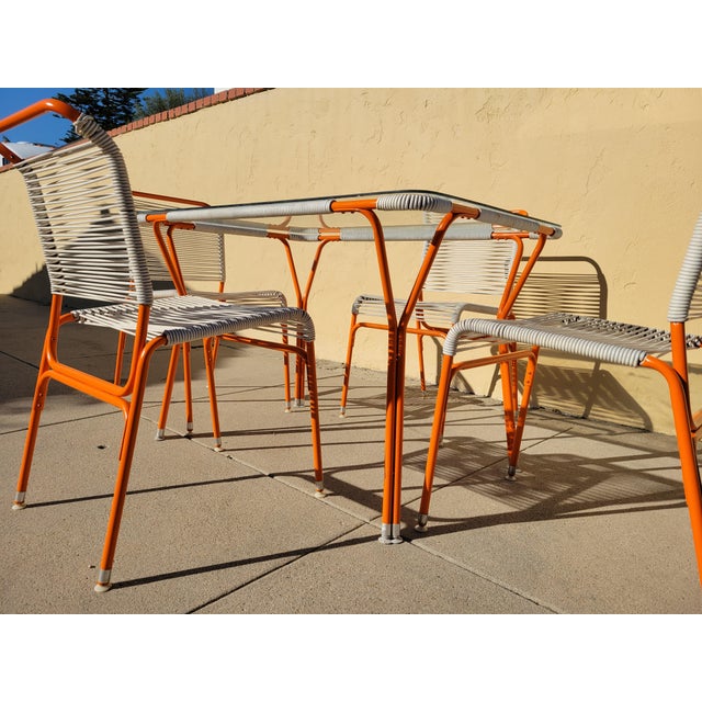 Vintage 1960s Ames Aire Mid Century Patio Dining Table & 4 Chairs