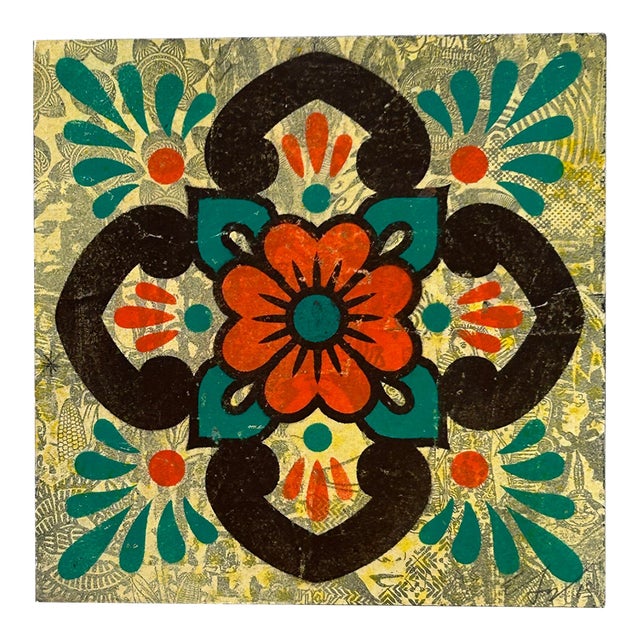Ernesto Yerena Montejano “Ganas Talavera,” 2015 — Mixed Media on Wood Panel For Sale