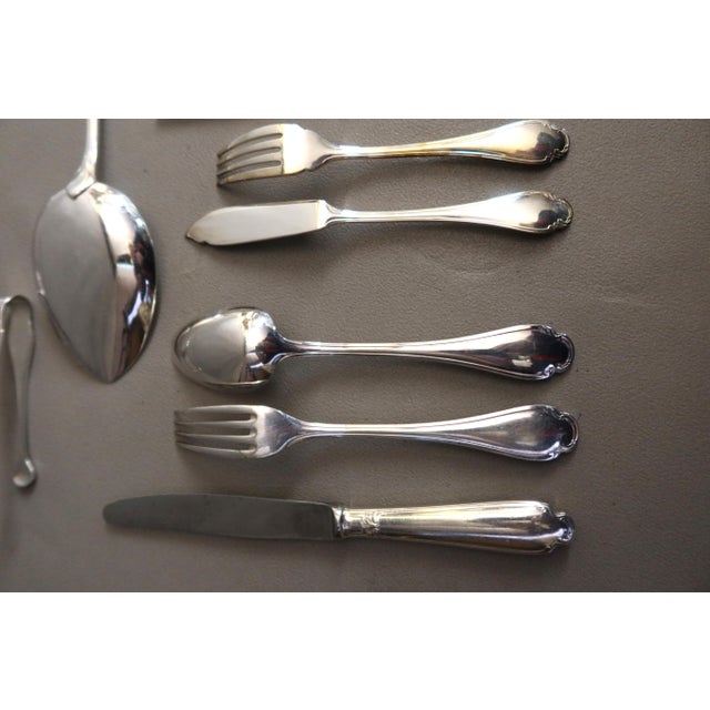 Metal Vintage Pompadour Flatware Set from Christofle, 1990s, Set of 130 For Sale - Image 7 of 12