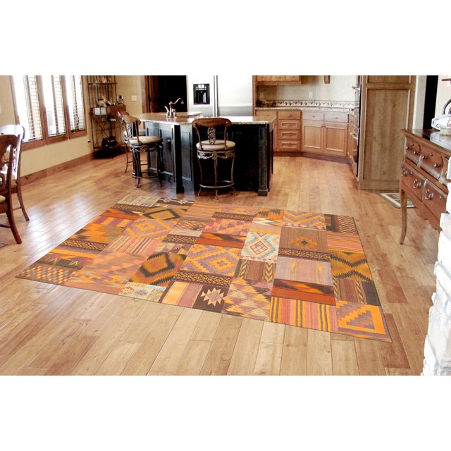 Traditional Pasargad Home Vintage Patchwork Multi Wool Area Rug, 6' 6'' X 9' 8'' For Sale - Image 3 of 3