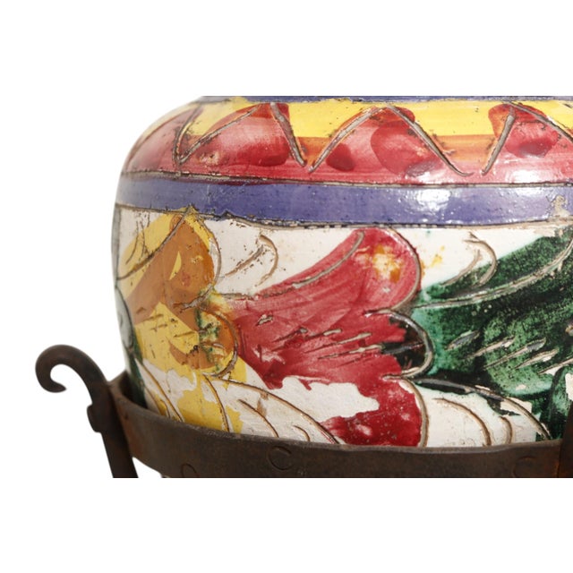 Antique Italian Majolica Table Lamps - a Pair For Sale - Image 9 of 11