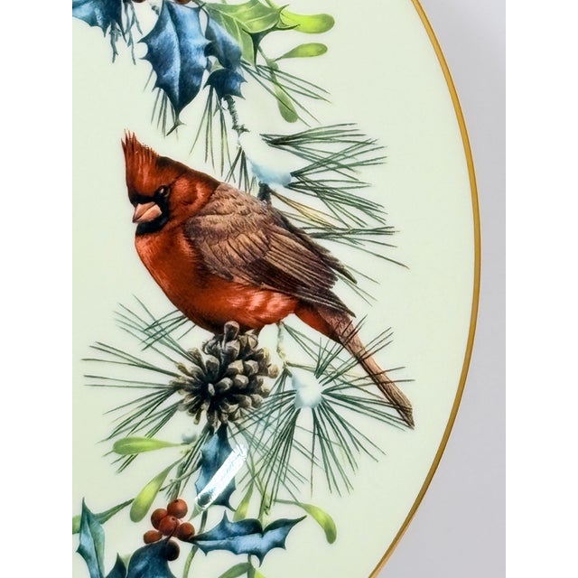 1990s Vintage Lenox “Winter Greetings” Dinner Plates ~ Set of 6 For Sale - Image 5 of 6