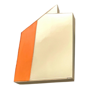 Geometric Wall Sculpture With Orange