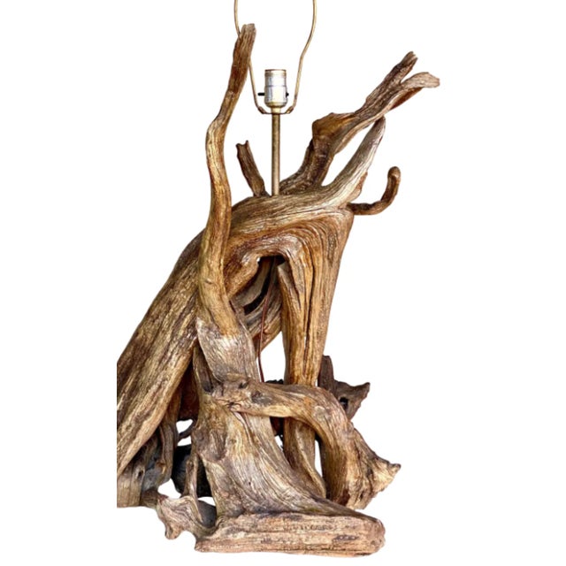Monumental Organic Driftwood Sculptural Table Lamp For Sale - Image 12 of 12