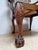 Chippendale Bergere Armchair in Carved Mahogany with Caned Backrest and Lion's Claw and Ball For Sale - Image 10 of 18