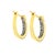 10K Yellow Gold 1.0 Cttw Round and Baguette-Cut Diamond Hoop Earrings (I-J Color, I2-I3 Clarity) For Sale - Image 4 of 6
