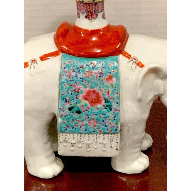 Late 19th Century Late 19th Century Chinese Export Famille Verte & Blanc De Chine Elephant Joss Stick For Sale - Image 5 of 12
