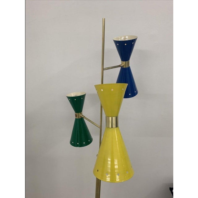 Mid-Century Modern Floor Lamp with 3 Adjustable Cones from Stilnovo, Italy, 1950s For Sale - Image 3 of 7