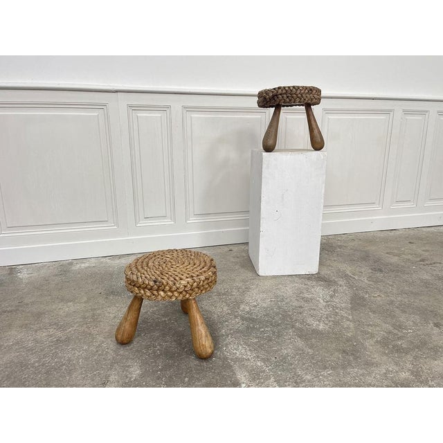 Wood Audoux-Minet Stool, 1966 For Sale - Image 7 of 9
