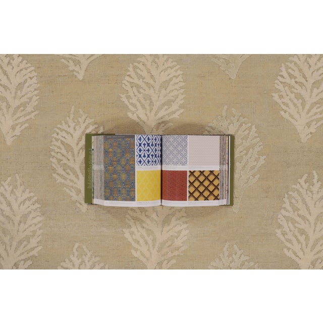 Rug & Kilim’s Square Block Print Rug With Beige and Gold Leaf Florals For Sale - Image 9 of 10