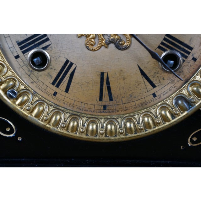 Antique 19th Century American Victorian Ansonia Cast Iron Mantel Clock For Sale - Image 12 of 12