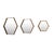 Contemporary Italian Large Hexagonal Cassiopeia Wall Mirror in Burnished Metal For Sale - Image 3 of 5