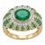 Natural 18k Gold Emerald Halo Ring With 0.77ct Diamonds, New Design For Sale