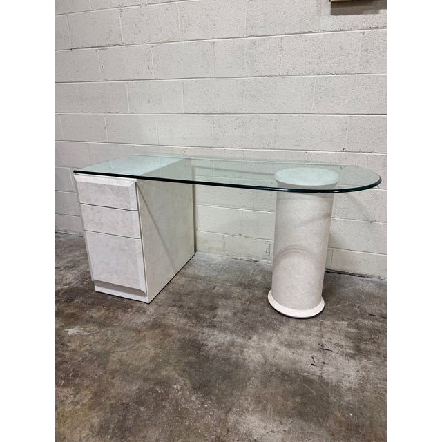 Lane Post Modern Glass Top Desk For Sale - Image 11 of 11