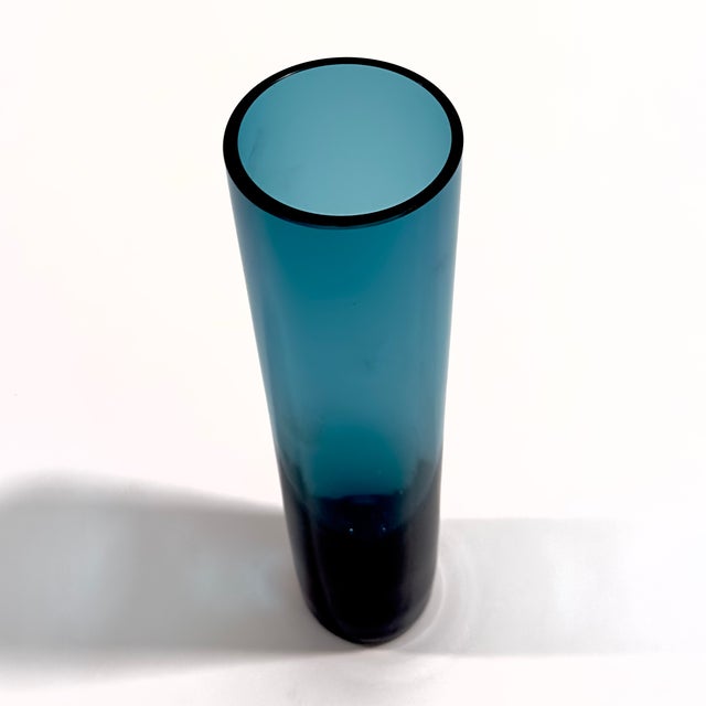 Sophisticated Finnish Style Inky Blue Decorative Glass Vessel Curation - Group of 5 For Sale - Image 11 of 13
