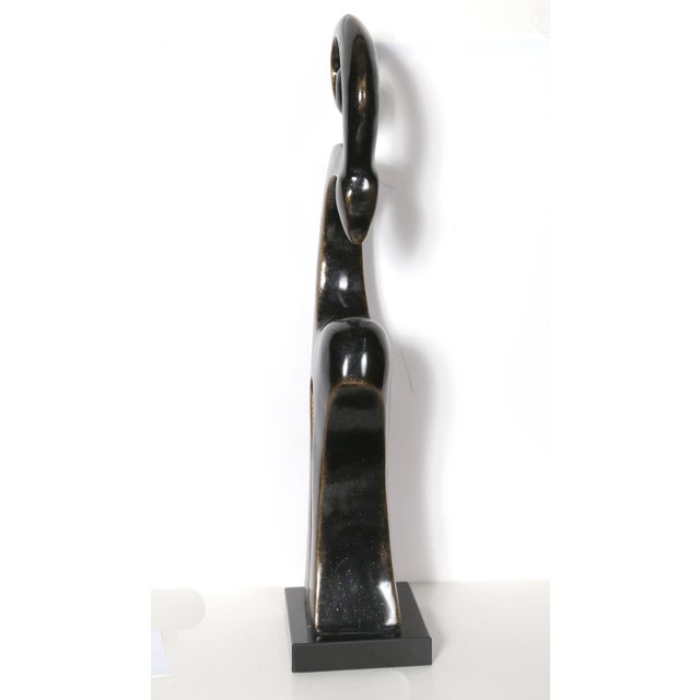 1980s 1980s Wood Antelope Sculpture on Metal Base For Sale - Image 5 of 9