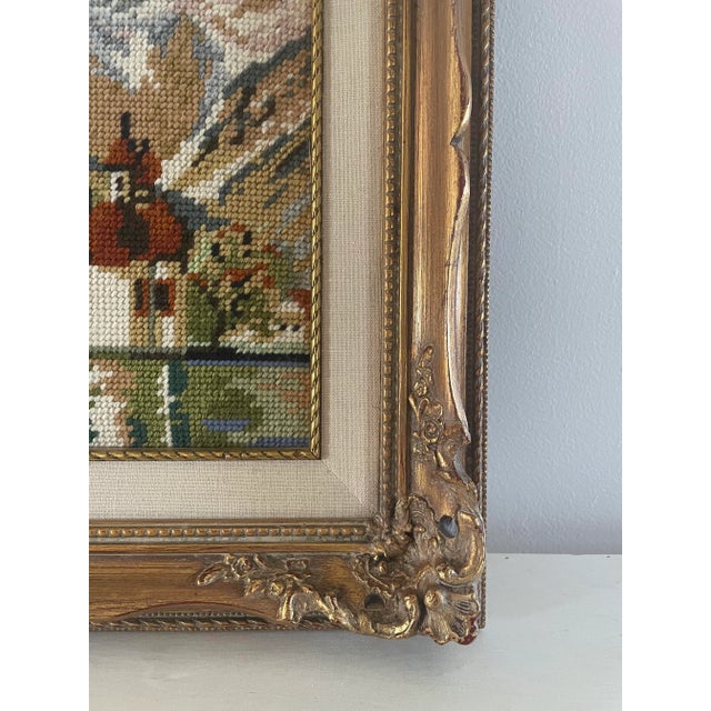 Wood Framed and Signed Needlepoint For Sale - Image 7 of 9