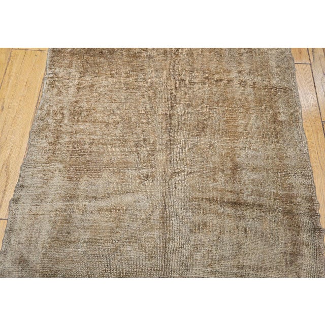 Mid 20th Century Antique Turkish Oushak Runner, Hand-Knotted Wool, Taupe, Early 1900s, 4' x 13' For Sale - Image 5 of 11