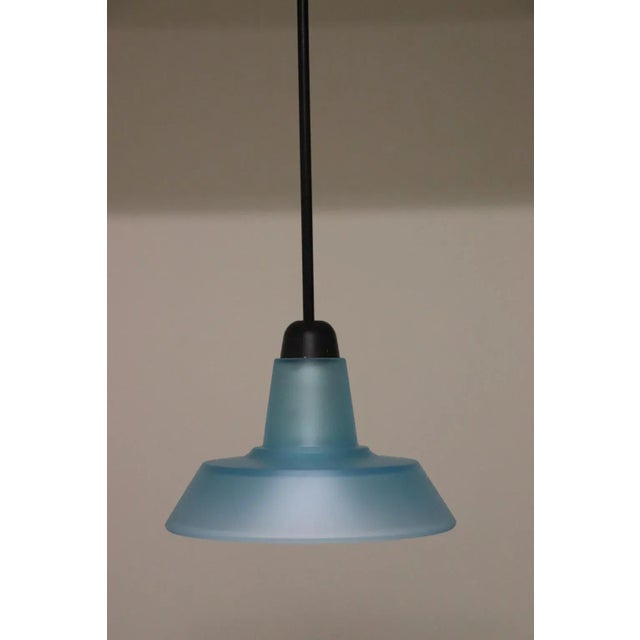 Itre 1990s Modern Murano Aqua Glass Pendant Lamp For Sale - Image 4 of 12