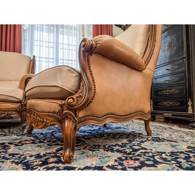 Italian Leather Sofa from Chateau d'Ax, Set of 4 For Sale - Image 6 of 11
