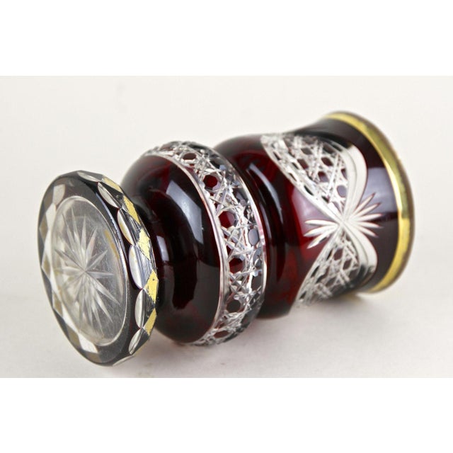 19th Century Biedermeier Ruby Red Overlay Glass Goblet, 1840s For Sale - Image 16 of 18