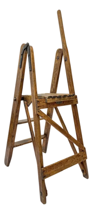 Folding Pine Painters Step Ladder, 1940s