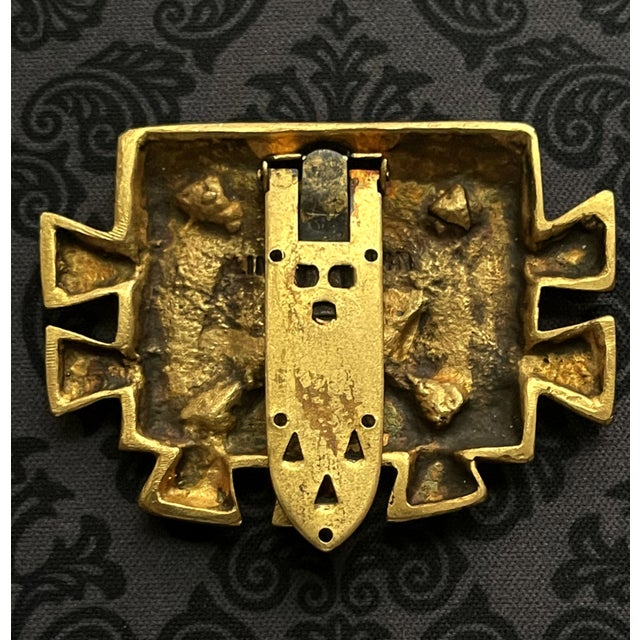 Line Vautrin French Bronze Buckle Brooch Line Vautrin For Sale - Image 4 of 6