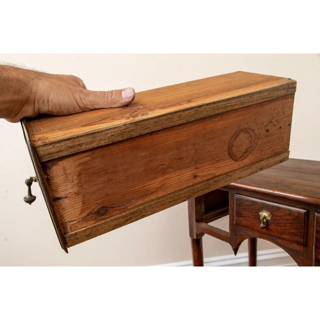 Brown Mid-18th Century George III Walnut Lowboy Side Table With Pad Feet For Sale - Image 8 of 12