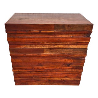 MCM Solid Exotic Wood Bachelor Chest Dresser Rustic Brutalist For Sale