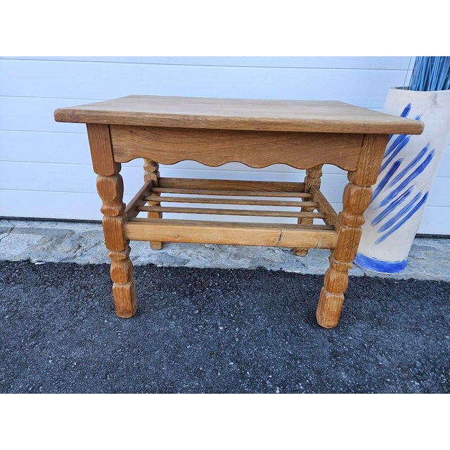 1970s Oak Side Table in the Manner of Henry Kjaernulf For Sale In Providence - Image 6 of 7
