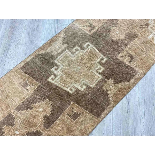 Camel Vintage Turkish Rug Runner - 29"x113" For Sale - Image 8 of 9