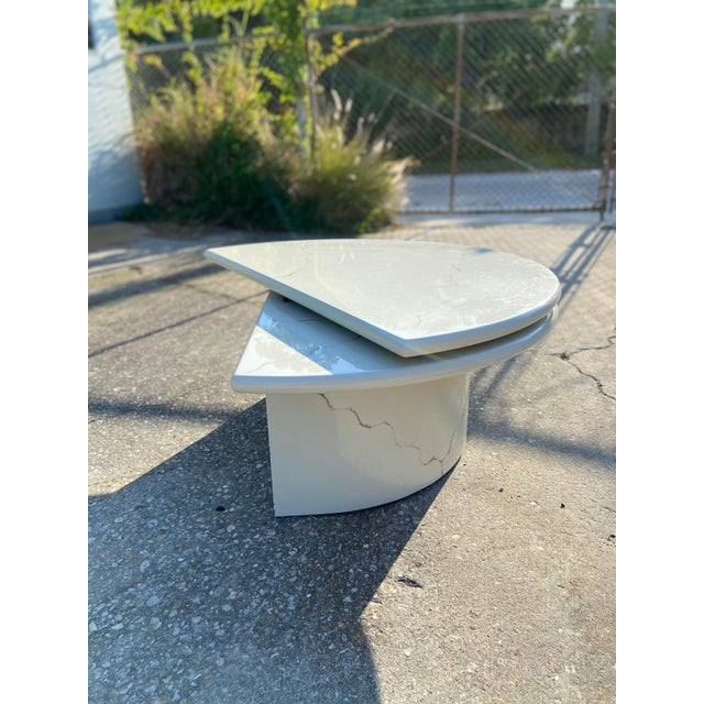 Karl Springer Style Modern Swivel Top Half Moon/Full Moon Coffee Table For Sale - Image 9 of 13
