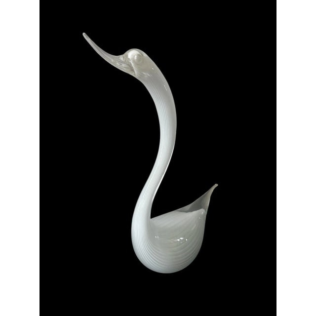 This striking vintage Murano glass swan was crafted by Formia Vetri di Murano, Italy. Hand-blown in the 1970s–80s, this...