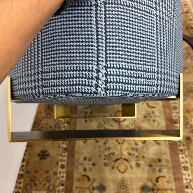 Jay Jeffers Design Glen Plaid Ottoman For Sale - Image 10 of 12