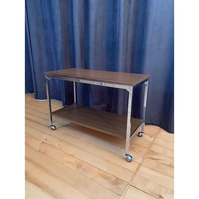 Mid-Century Modern Side Table on Wheels, 1960s For Sale - Image 3 of 9