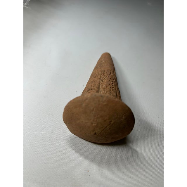 Neo-Sumerian Cuneiform Clay Foundation Cone of Ruler Gudea of Lagash, 22nd Century, Before Common Era - 1 Piece For Sale - Image 10 of 10