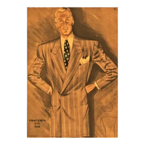 1948 French Men's Tailoring Lithograph