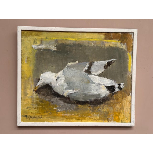 Ingeborg Stragnell, Seagull, 1960s, Oil Painting on Canvas, Framed For Sale - Image 14 of 18