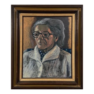 Vintage Expressionist Portrait of Woman by Jack Gerber, Signed (Acrylic) For Sale