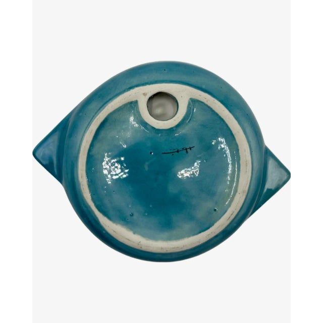 Mid 20th Century Vintage Harry's Bar Venezia Italy Ashtray Blue Ceramic Dish For Sale In Washington DC - Image 6 of 12
