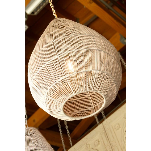 Luminous Metal Frame Tiered Laced Pendant Lantern For Sale In Los Angeles - Image 6 of 15