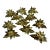 1970s Vintage Americana Traditional Brass Poinsettia Napkin Rings - Set of 11, Christmas For Sale