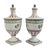 This is a pair of Italian hand-painted ceramic lidded urns by Meiselman Imports. These urns feature a softly fluted...