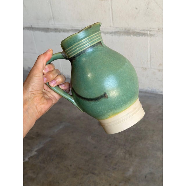 Vintage Mid-Century Modern Green Keramik Ceramic Pitcher Jar For Sale - Image 9 of 10